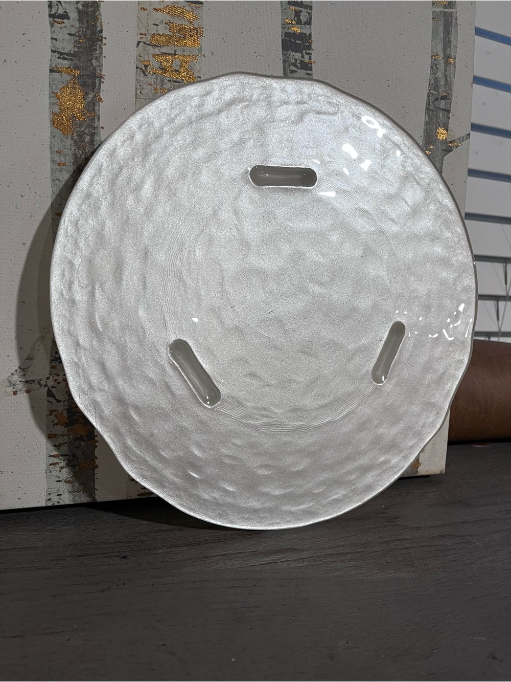 Pier One Frosted Ceramic Serving Platters - Set of 2 - Picture 4 of 5